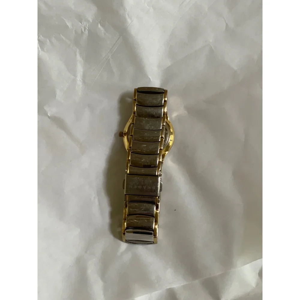 Skagen Denmark 256SGX Womens Two Tone Stainless Steel Watch Silver Gold Analog